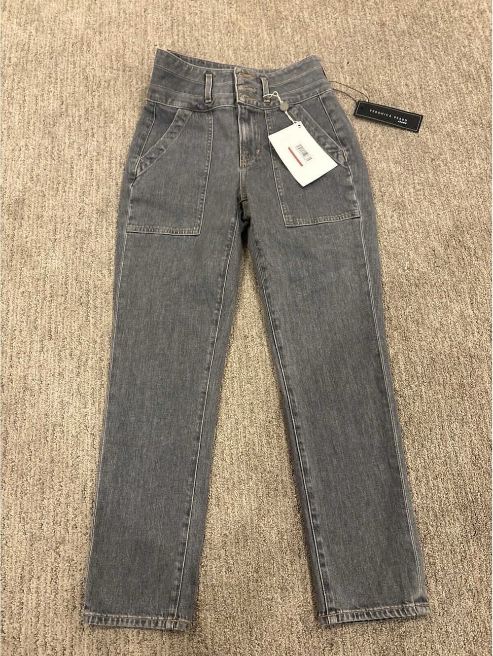 Veronica Beard Jeans 26 Womens Logan Slim Straight Extra High Rise Denim